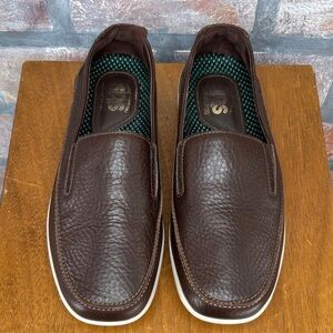 SAS Dark Brown Leather Slip-On Loafers